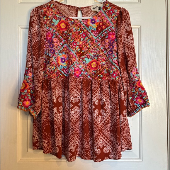 Savanna Jane Tops - Savanna Jane Multicolor Floral and Geometric Blouse